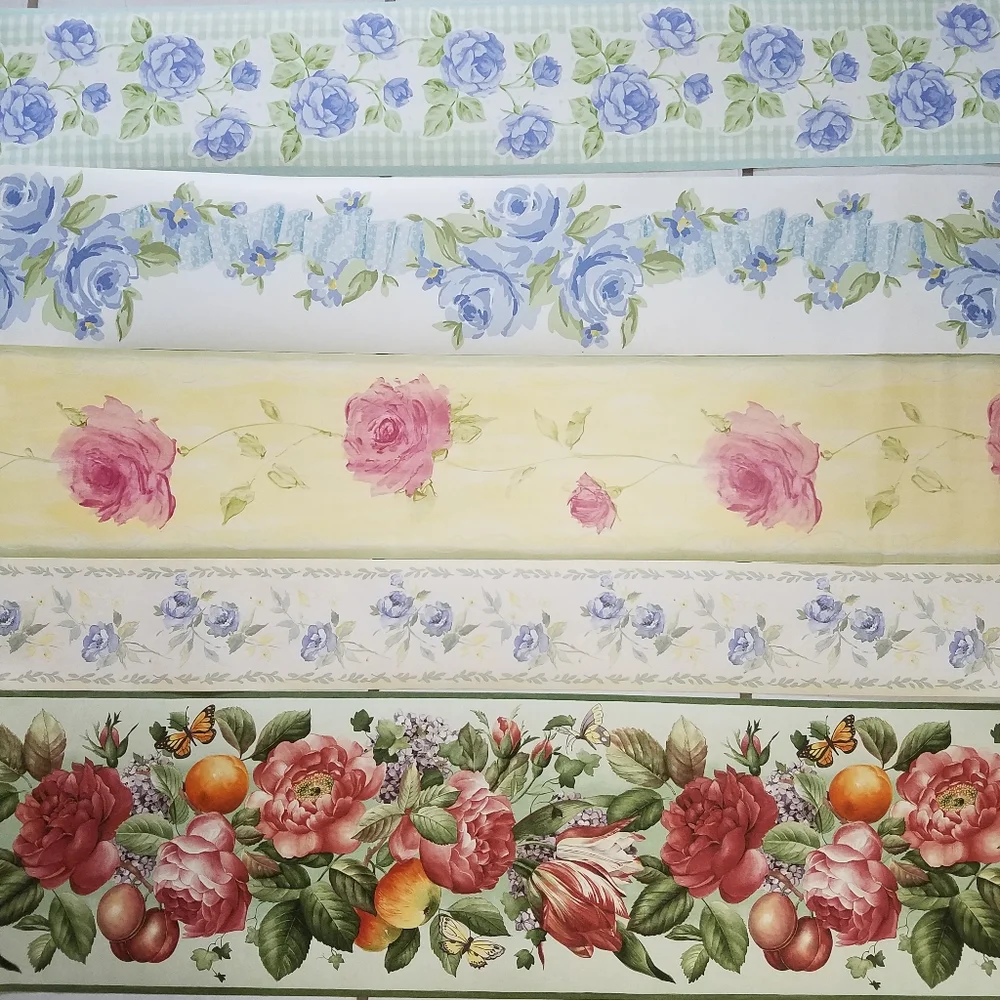 Wallpaper Border Pastel Pansy Violet Trail